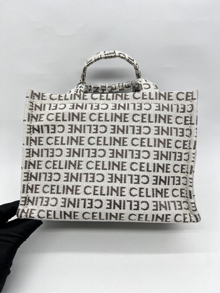 Chanel Small Cabas Canvas White And Tan