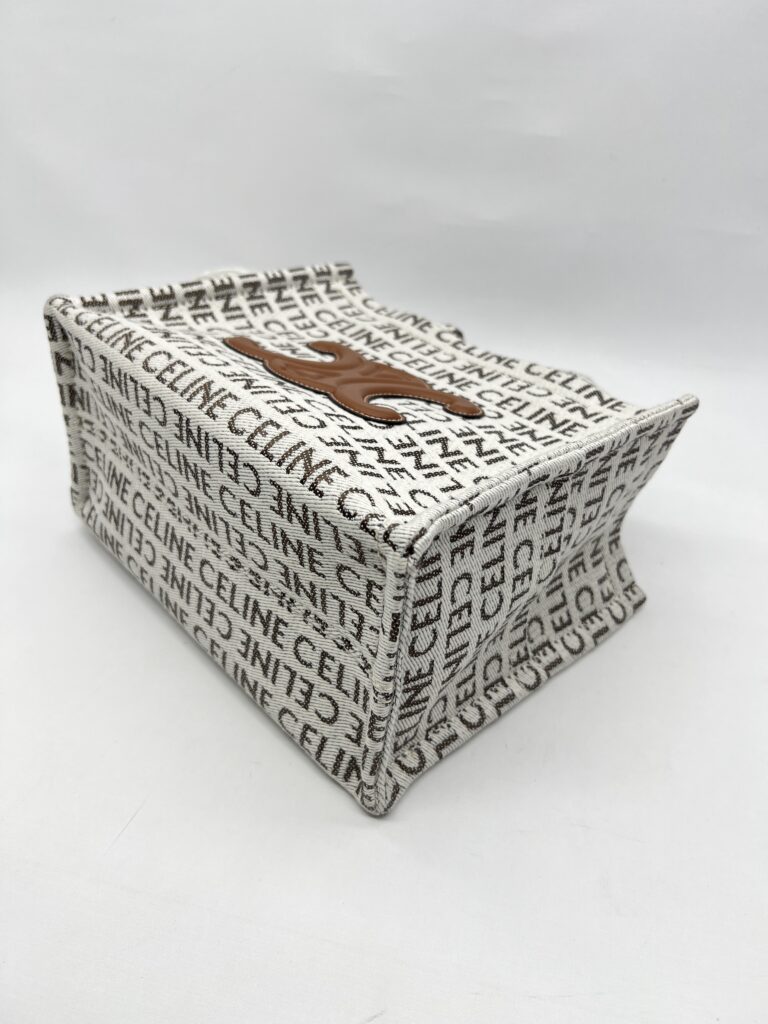 Chanel Small Cabas Canvas White And Tan