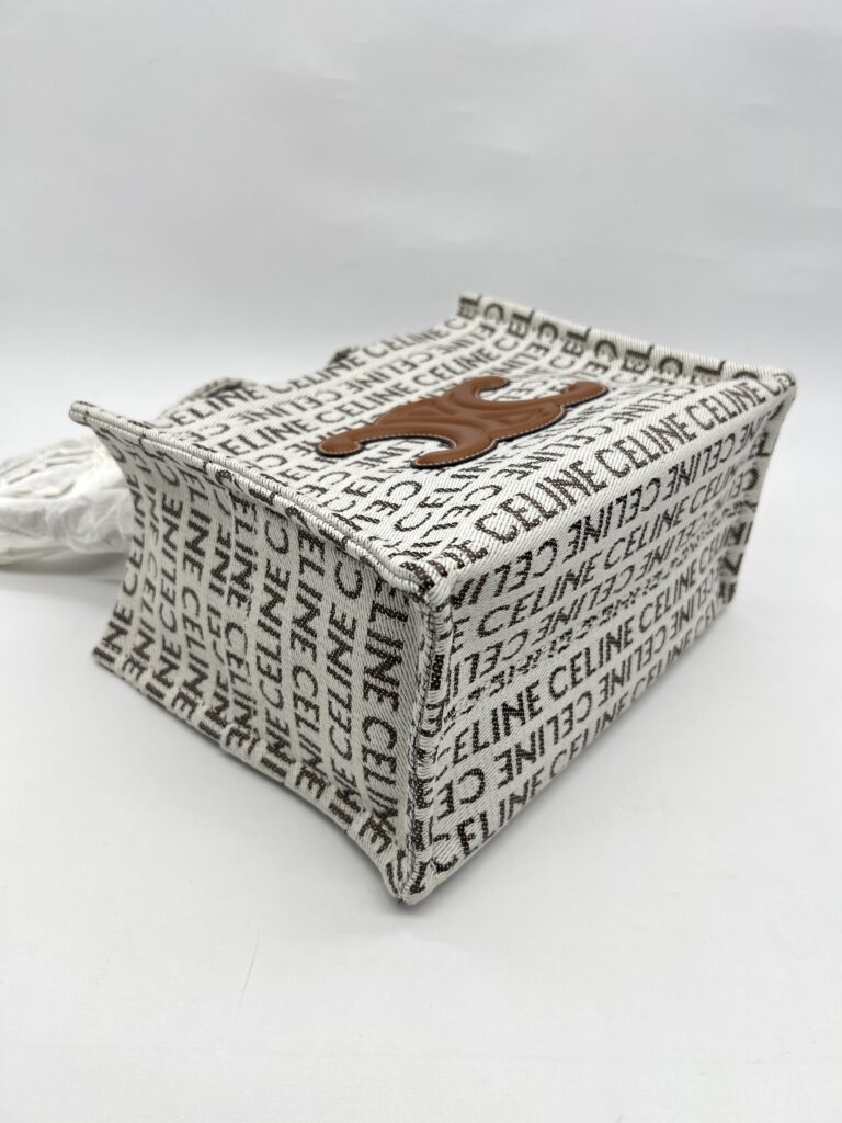 Chanel Small Cabas Canvas White And Tan
