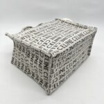 Chanel Small Cabas Canvas White And Tan