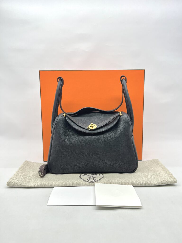 Hermes Lindy 26 Taurillon Clemence Noir GHW