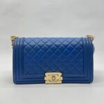 Chanel Boy 25 Medium Lambskin Blue GHW