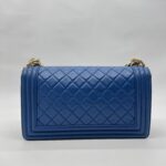 Chanel Boy 25 Medium Lambskin Blue GHW