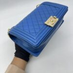 Chanel Boy 25 Medium Lambskin Blue GHW
