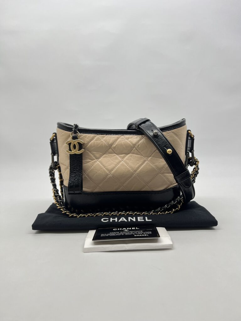 Chanel Gabrielle Small Beige Black