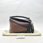 Loewe Puzzle Edge Small Braided Tricolors Black Prune Havana