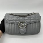 Gucci Marmont Flap Small Geometric Grey SHW