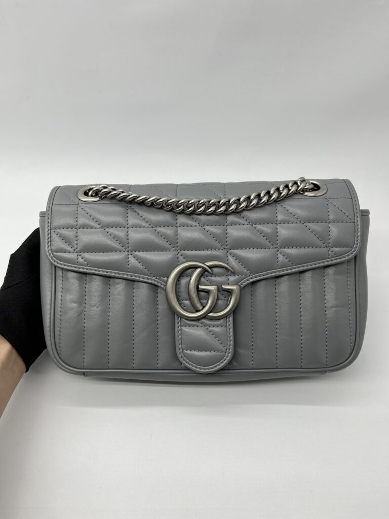 Gucci Marmont Flap Small Geometric Grey SHW