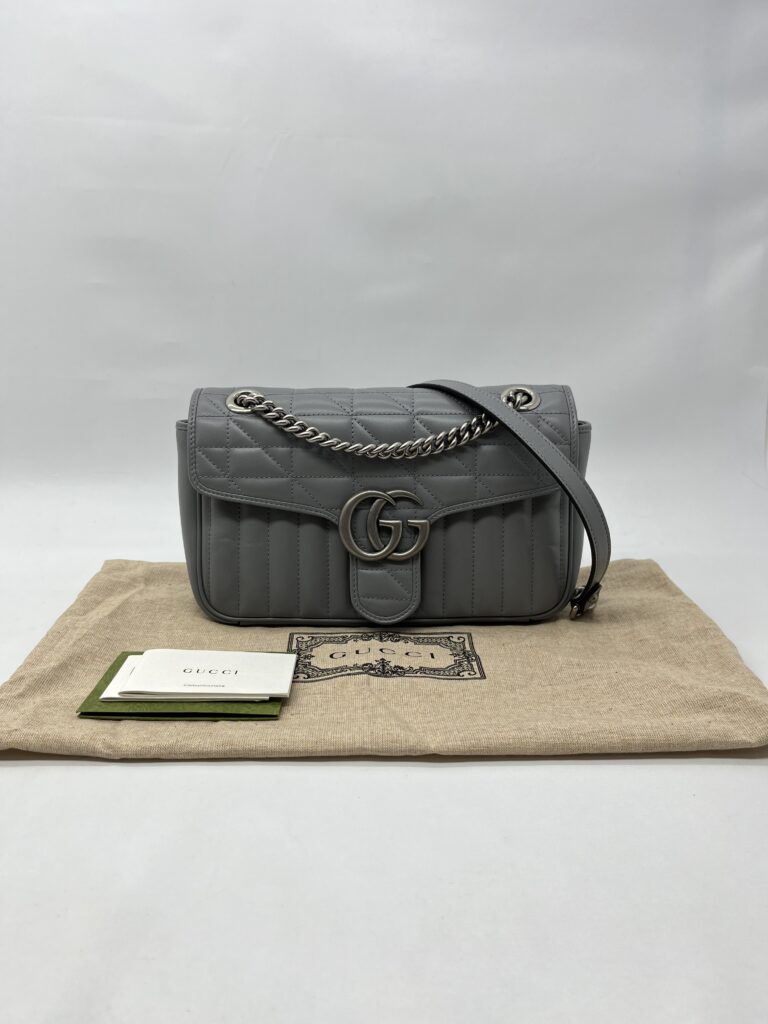 Gucci Marmont Flap Small Geometric Grey SHW
