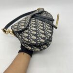 Dior Saddle Medium Canvas Blue Oblique GHW