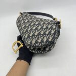 Dior Saddle Medium Canvas Blue Oblique GHW