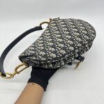 Dior Saddle Medium Canvas Blue Oblique GHW