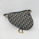 Dior Saddle Medium Canvas Blue Oblique GHW