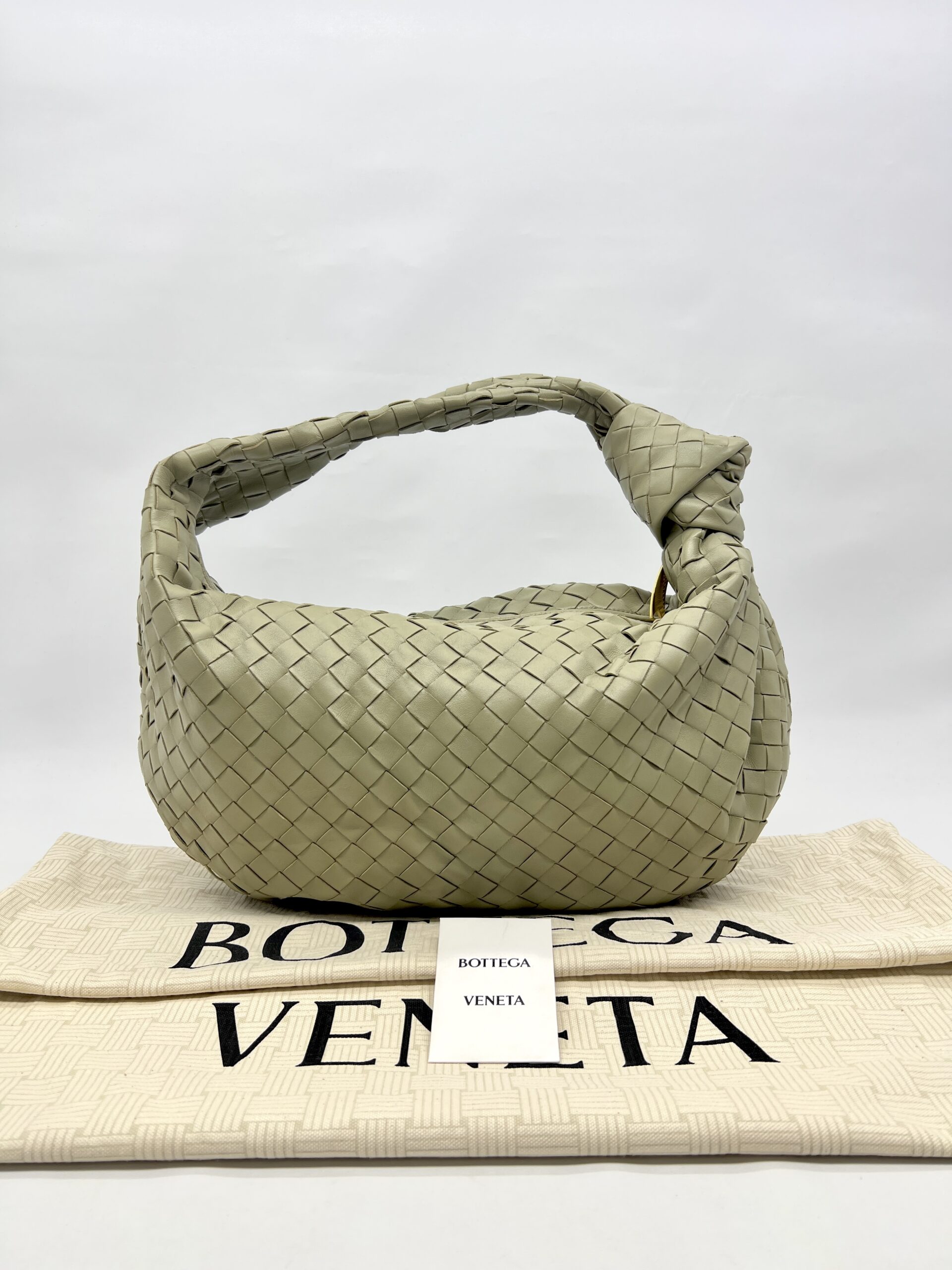Bottega Veneta Classic Jodie Intrecciato Travertine Green GHW