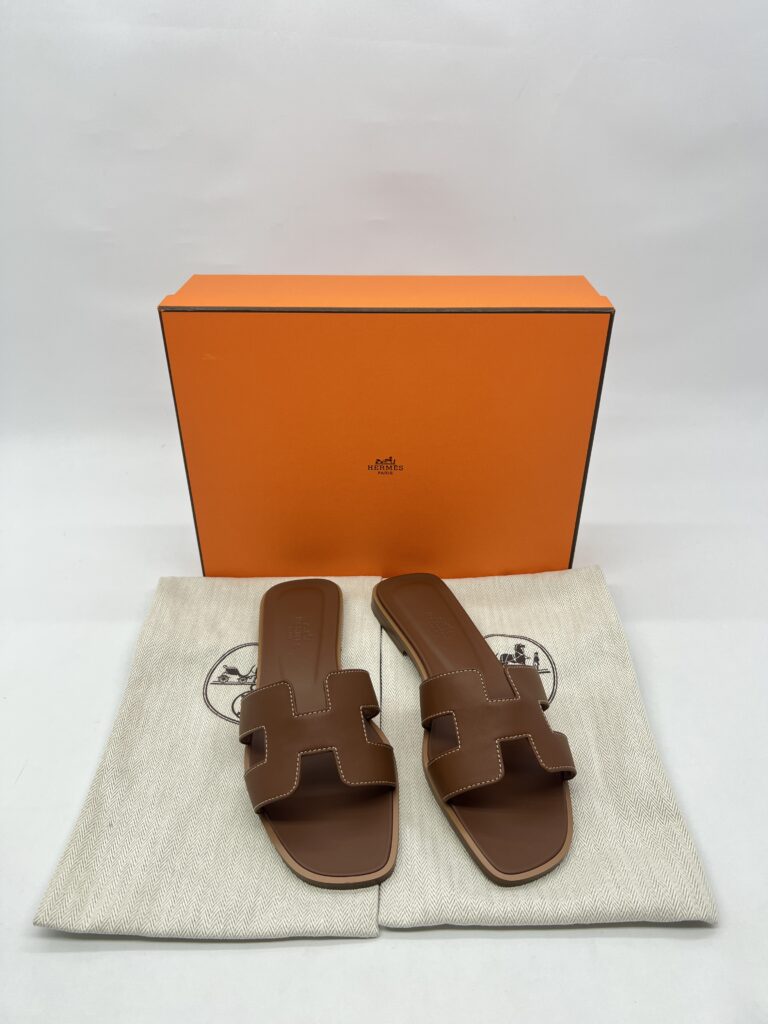 Hermes Oran Sandals Gold