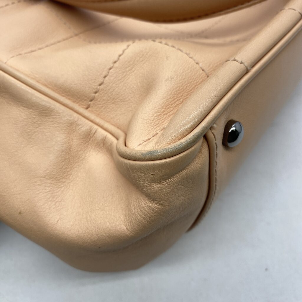 Chanel Square Stitch Tote Bag Pink Peach SHW