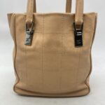 Chanel Square Stitch Tote Bag Pink Peach SHW