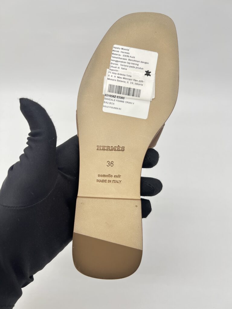 Hermes Oran Sandals Gold