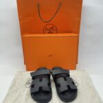 Hermes Chypre Sandals Noir