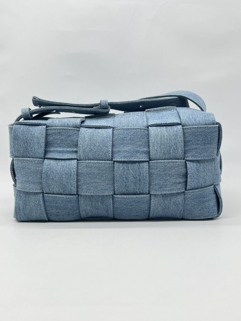 Bottega Veneta Brick Cassete Intrecciato Washed Denim SHW