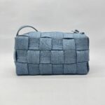 Bottega Veneta Brick Cassete Intrecciato Washed Denim SHW