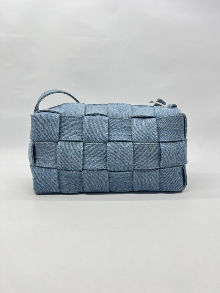 Bottega Veneta Brick Cassete Intrecciato Washed Denim SHW