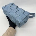 Bottega Veneta Brick Cassete Intrecciato Washed Denim SHW