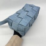 Bottega Veneta Brick Cassete Intrecciato Washed Denim SHW