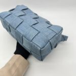 Bottega Veneta Brick Cassete Intrecciato Washed Denim SHW