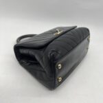 Chanel Small Coco Handle  Chevron Calfskin Black GHW