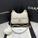 Chanel CC Hobo Shoulder Crinkled White GHW