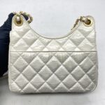 Chanel CC Hobo Shoulder Crinkled White GHW