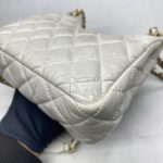 Chanel CC Hobo Shoulder Crinkled White GHW