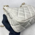 Chanel CC Hobo Shoulder Crinkled White GHW