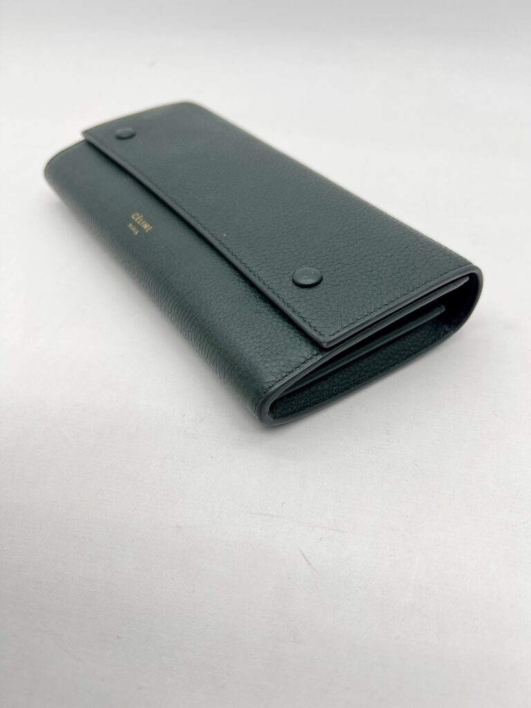 Celine Flap Wallet Dark Green