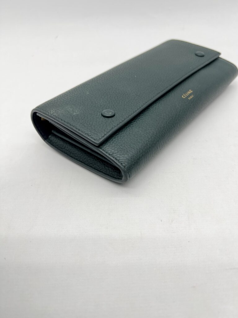 Celine Flap Wallet Dark Green