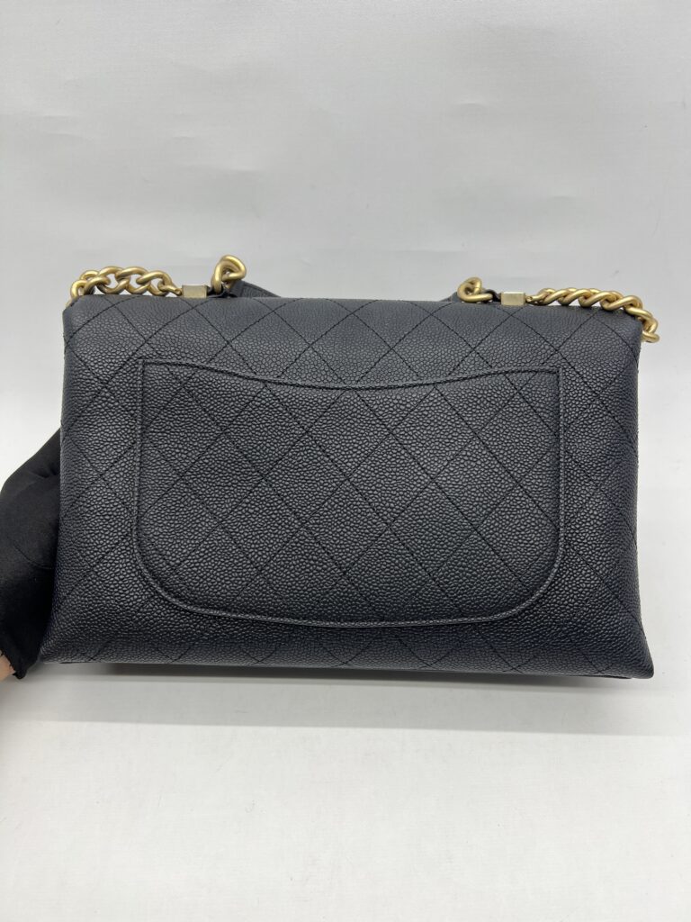 Chanel Flap Top Handle Caviar Black GHW