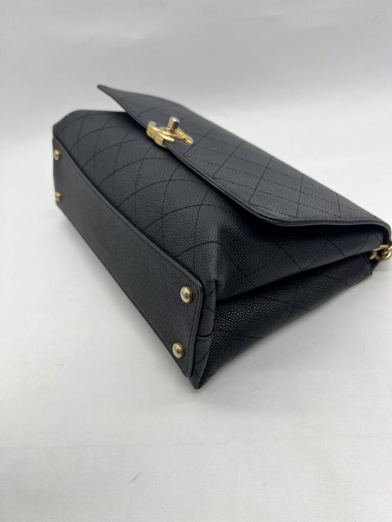 Chanel Flap Top Handle Caviar Black GHW