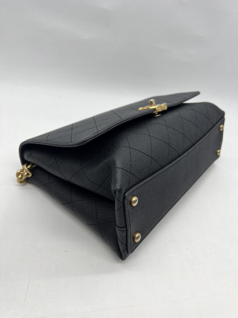 Chanel Flap Top Handle Caviar Black GHW