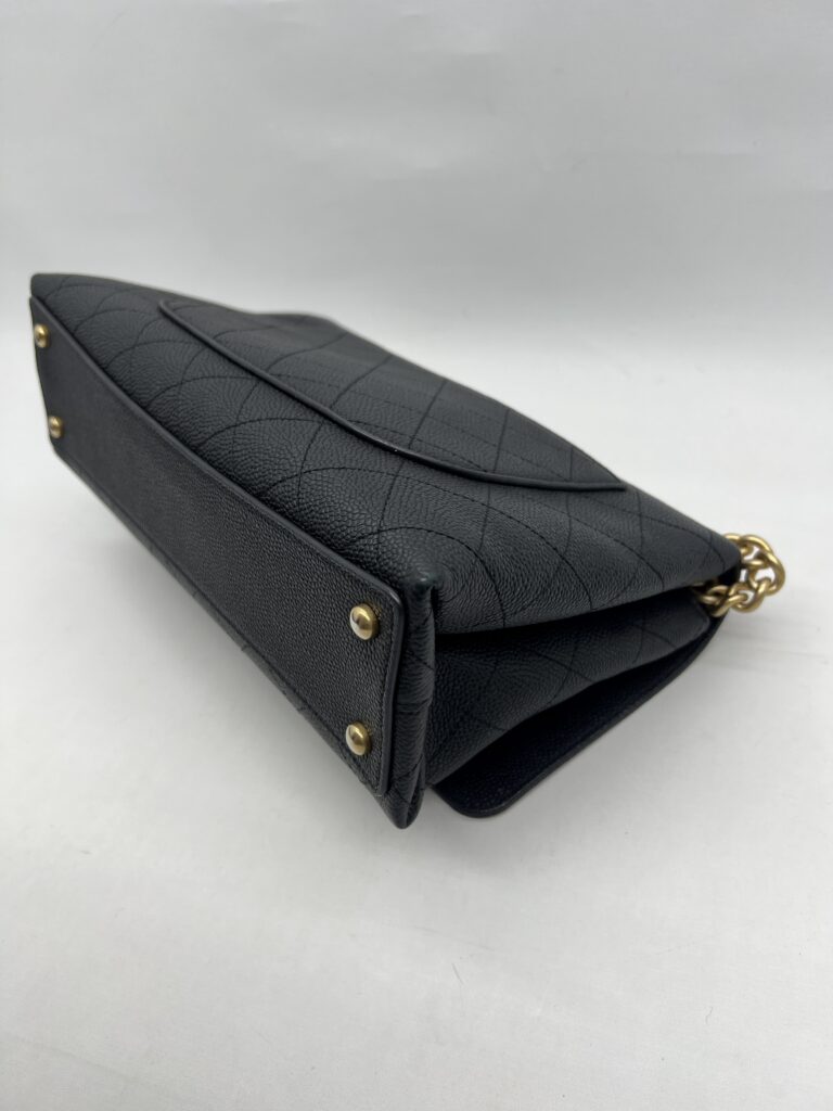 Chanel Flap Top Handle Caviar Black GHW