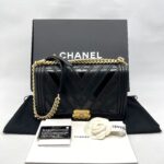 Chanel Boy 28 Chevron Black GHW