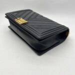 Chanel Boy 28 Chevron Black GHW