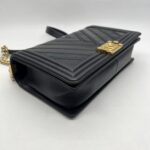 Chanel Boy 28 Chevron Black GHW
