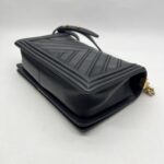 Chanel Boy 28 Chevron Black GHW
