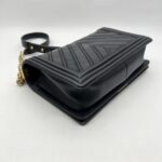 Chanel Boy 28 Chevron Black GHW