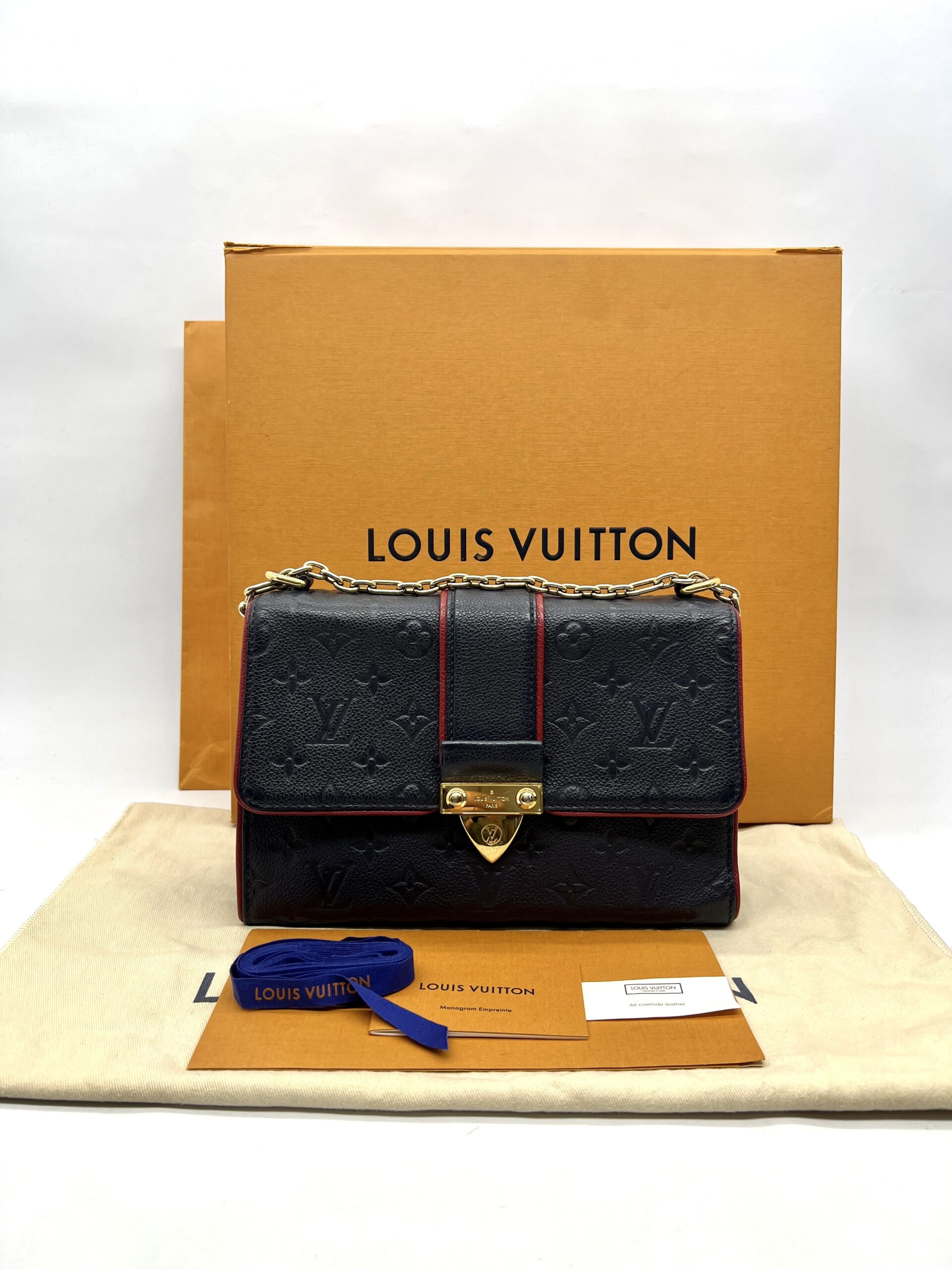 Louis Vuitton ST Sulpice PM Monogram Empreinte Marine Rouge GHW