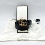 Gucci Belt Marmont GG 3 cm Black GHW