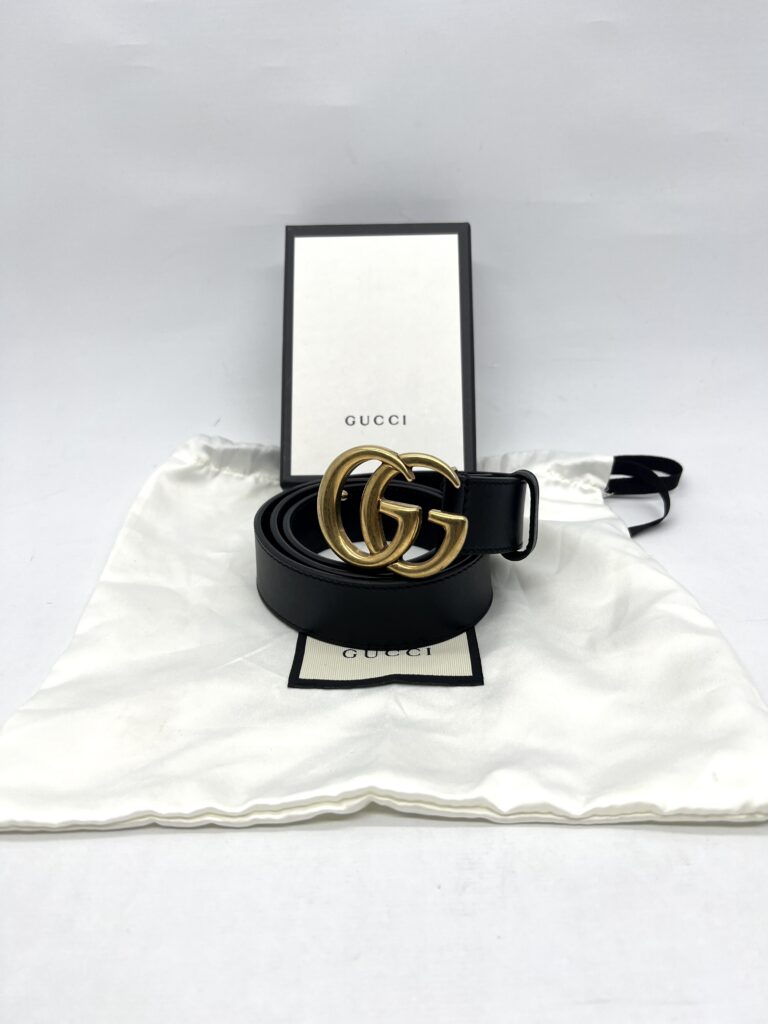 Gucci Belt Marmont GG 3 cm Black GHW