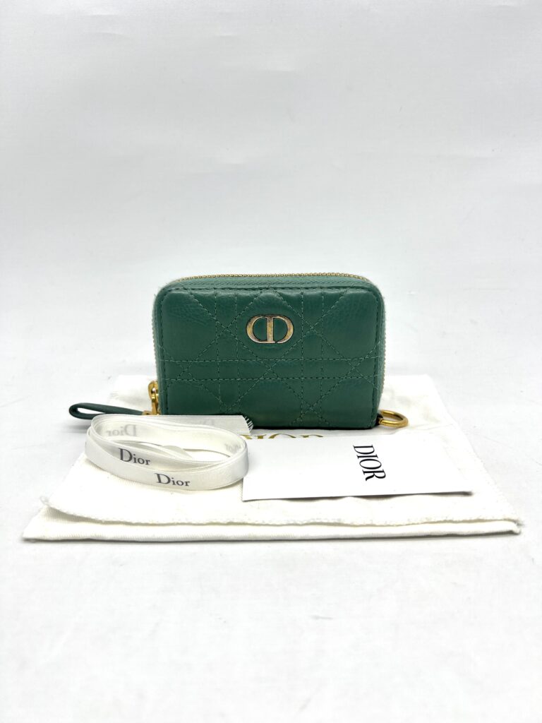 Dior Detachable Caro Zip Card Green GHW