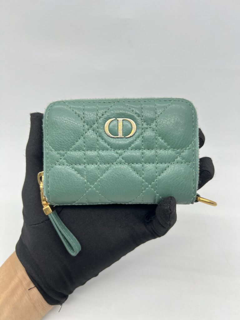 Dior Detachable Caro Zip Card Green GHW